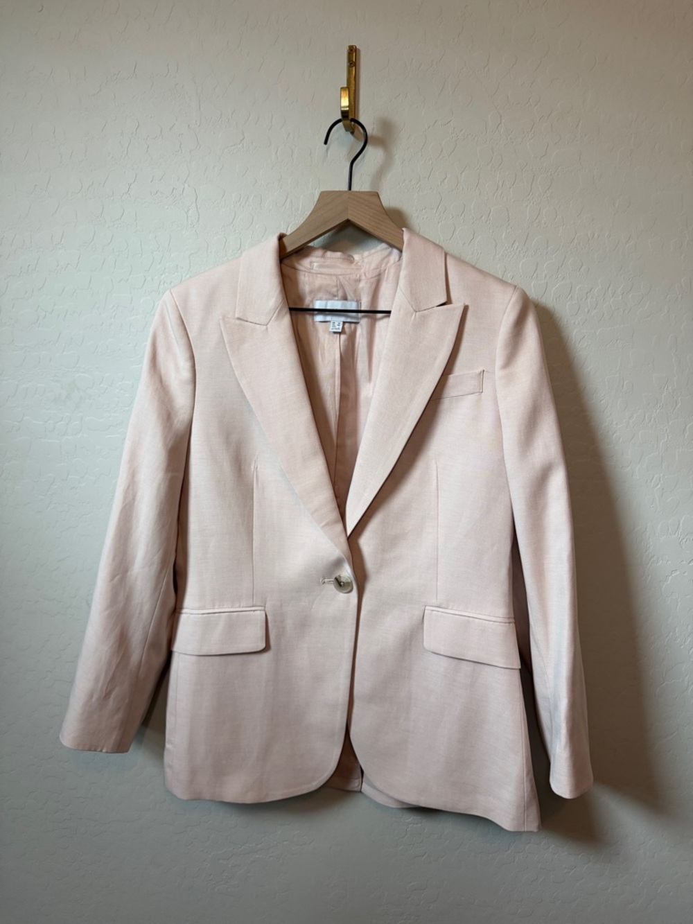 REISS Farrah Single Breasted Suit Blazer with TENCEL™ Fibers in Pink Size 8 - Picture 5 of 8